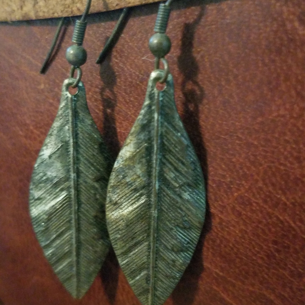 Cute Silver Feather Earrings